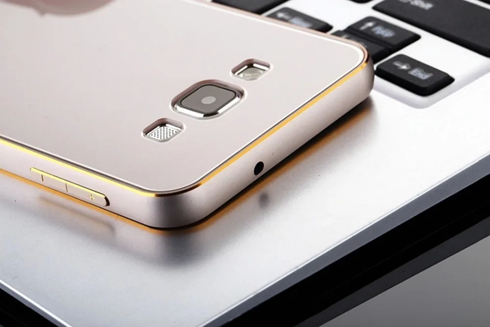 Luphie For Samsung Galaxy A3 metal case with Acrylic mirror back cover Luxury shockproof shell A3000 aluminum housing