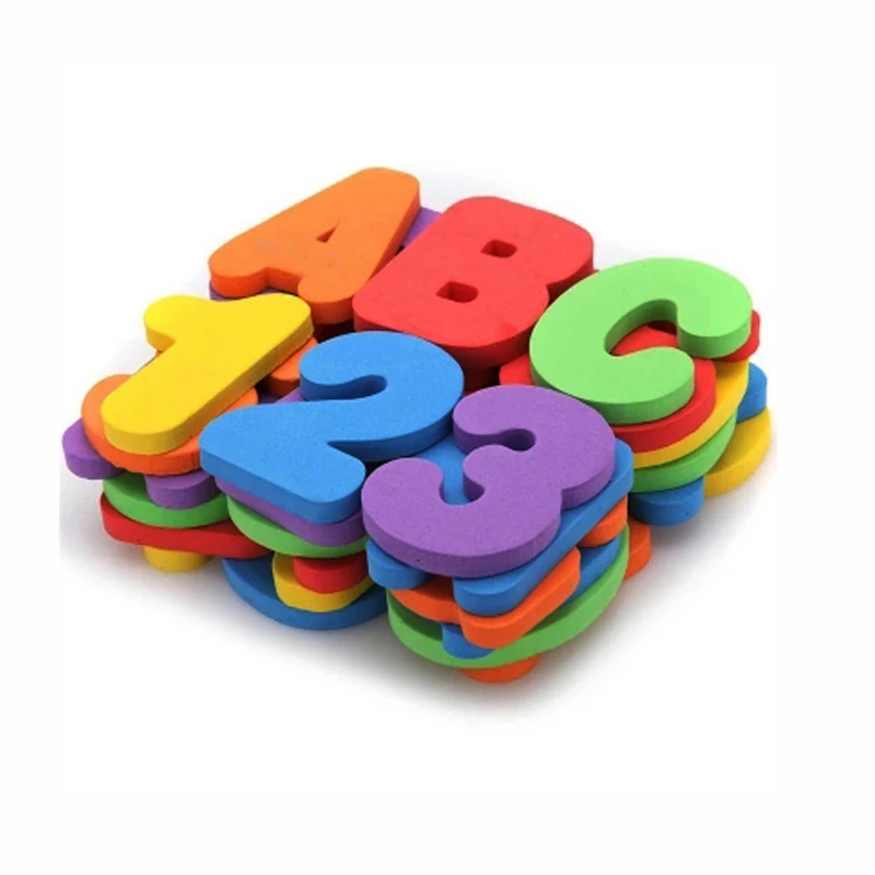 36 Pieces / Set of Alphanumeric Alphabet Puzzle Children Baby Water Toys Bathroom Early Education Sucker Toy Bath Soft EVA | Игрушки и