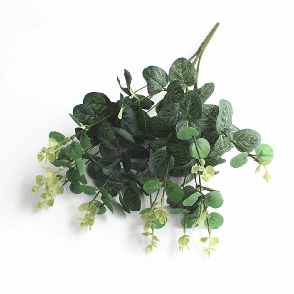 1 Pcs 16 Fork Artificial Simulation Money Leaf Living Room Table Decoration Plastic Flowers Wedding Plant | Дом и сад