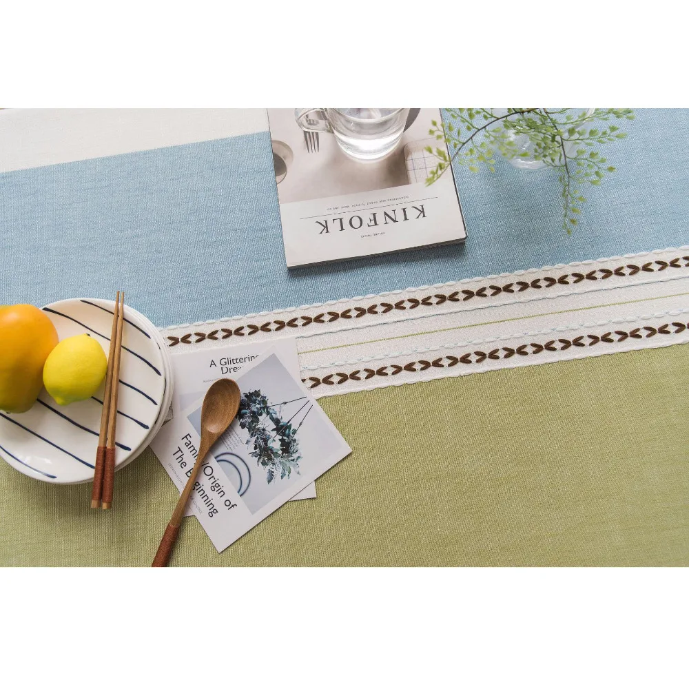 Linen table cloth in the kitchen tassel decorative rectangular splice cover wedding tablecloths modern home tablecloth | Дом и сад