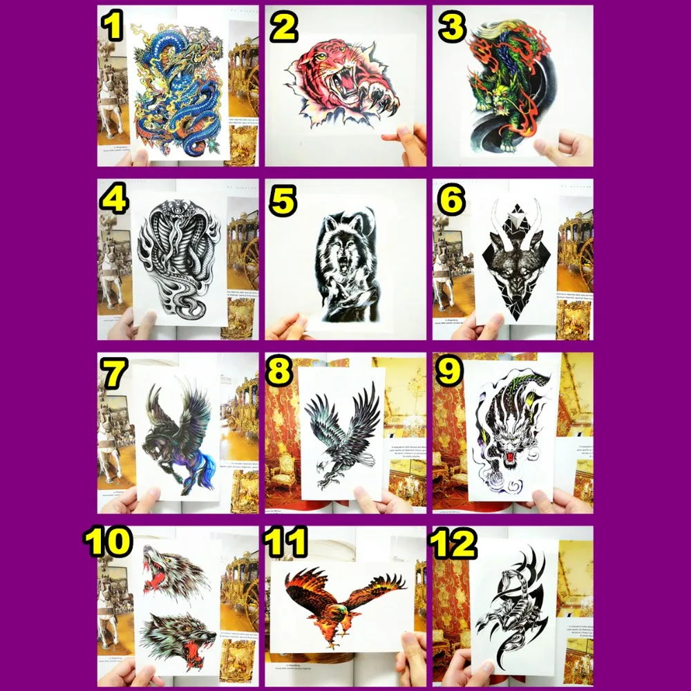 SHNAPIGN временная татуировка со скрытым драконом боди арт флеш наклейки 12*20 см
