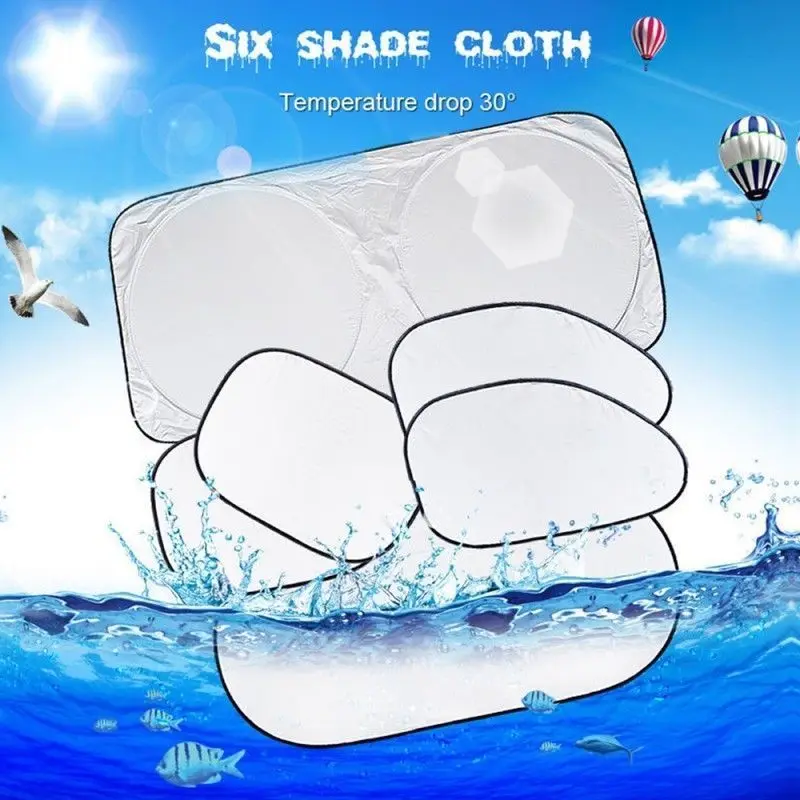 6x заднее лобовое стекло складываемая Защита от солнца козырек Блок Внутренняя