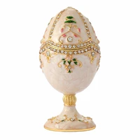 fletcher brand metal material white purity enamel faberge egg craft and souvenir for home decor