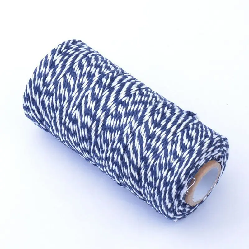 100 ярдов DIY Красочные 2ply пекарни шпагат, веревка хлопок шнуры веревка для ручной работы Рождественский подарок упаковка Craft проектов домашний декор