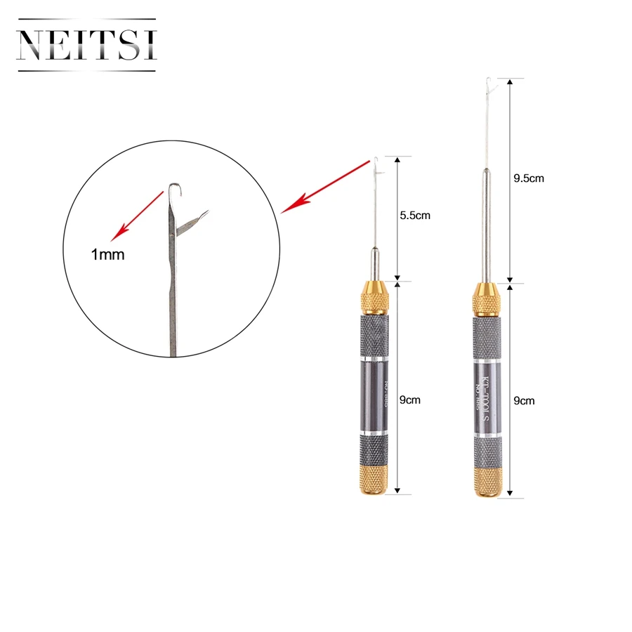 Neitsi Professional 5pcs/pack Adjustable Crochet Hook Needle Brass Handle Hair Tools For Micro Ring Extensions | Шиньоны и парики