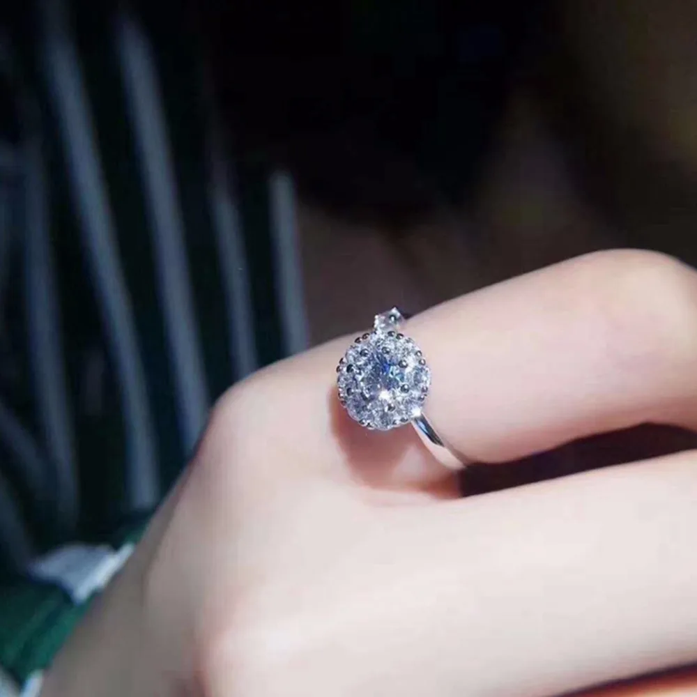 Женское кольцо Cxwind вращающееся милое гибкое сверкающее круглое розовое/белое с