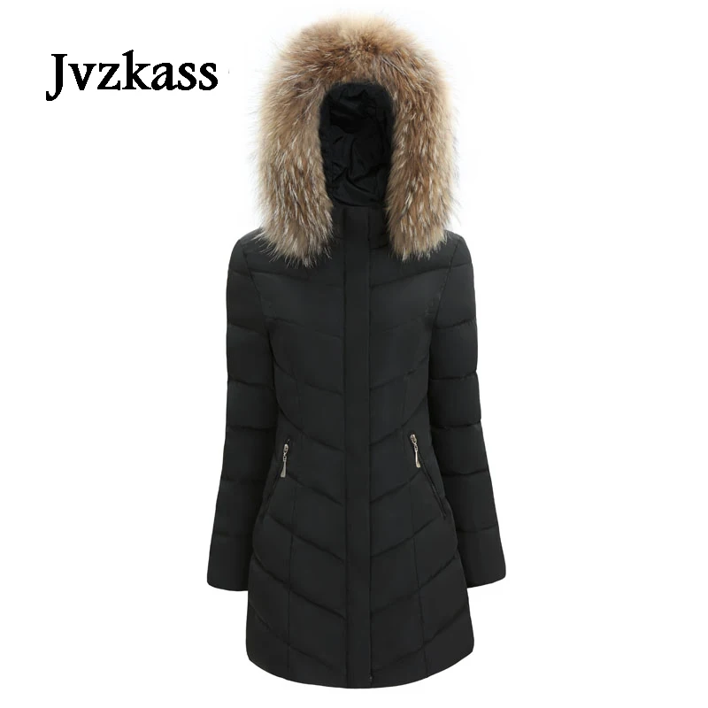 Jvzkass 2018 Новинка с длинным рукавом Хлопок для женщин тонкий меховой воротник