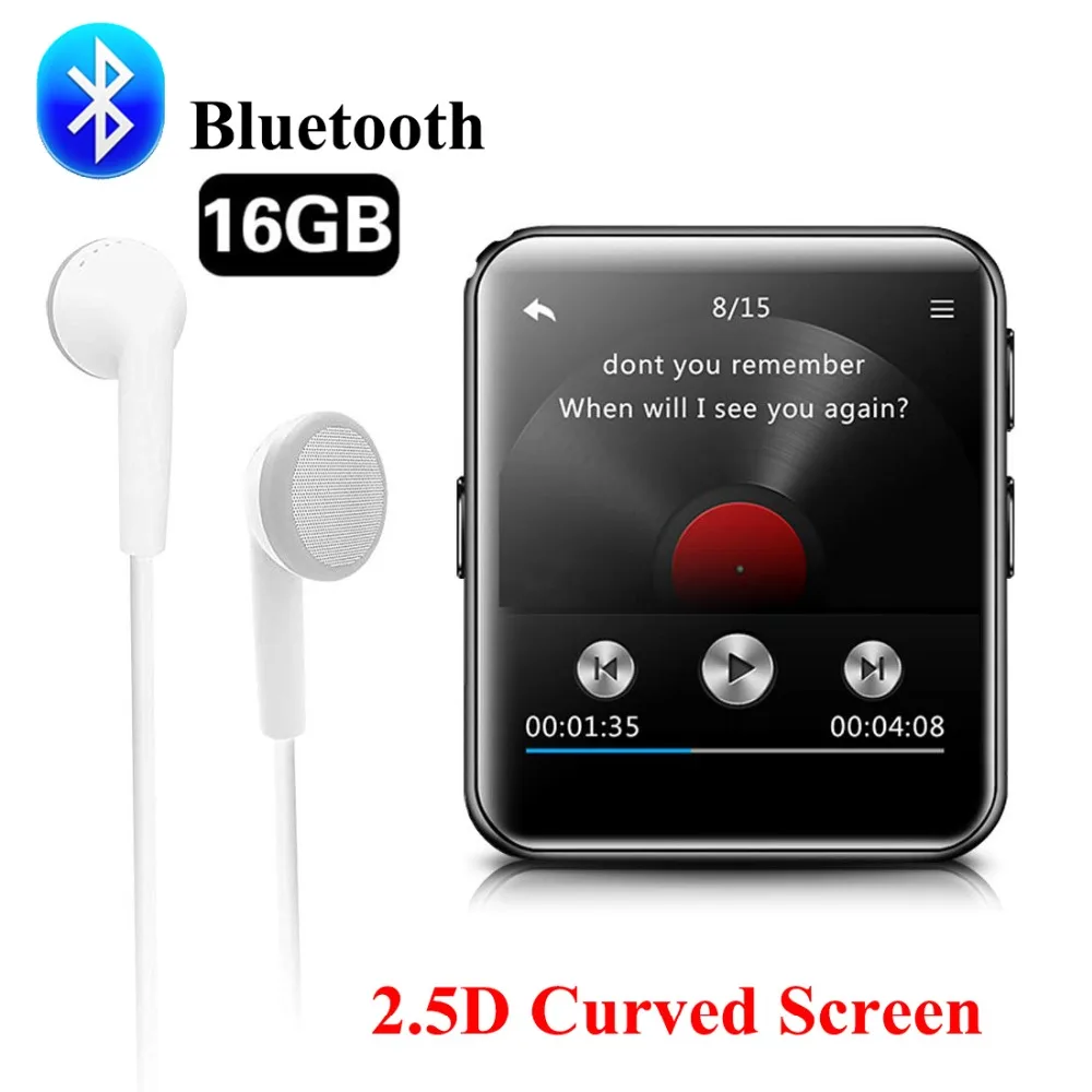 Портативный Bluetooth MP3 плеер клип музыкальный плеер сенсорный экран HiFi металлический аудио плеер с fm-радио, запись голоса