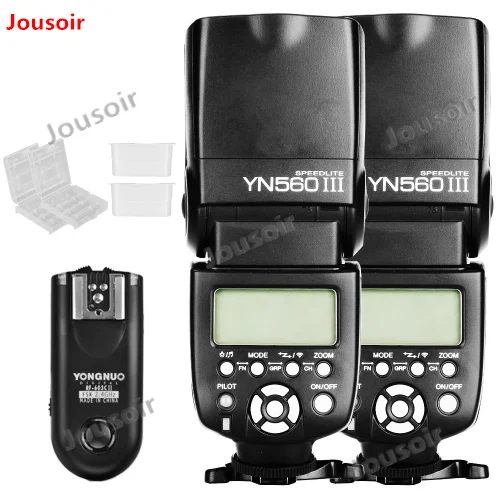 2 шт. Светодиодная лампа для видеосъемки Yongnuo YN 560 III YN560III вспышка с RF-603 II одиночный