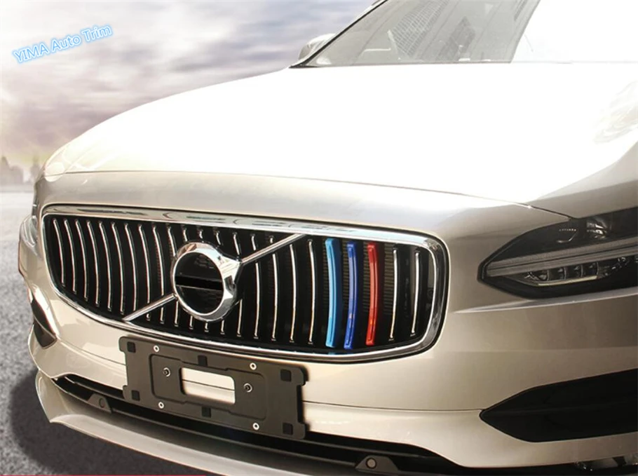 

Lapetus Car Styling Front Grille Grill Inserts Racing Grille Frame Cover Trim Colorful Fit For VOLVO S90 2017 2018 2019 Plastic