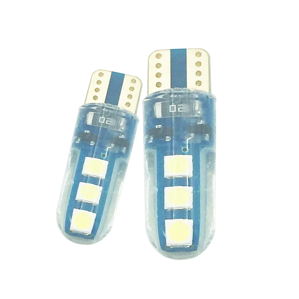 YSY 200 шт. 6smd 3030 led w5w Автомобильные фары t10 194 силиконовый COB габаритная лампа с