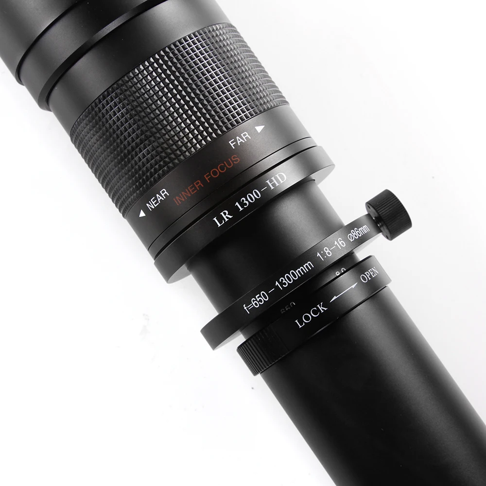 650-1300 мм F8.0-16 супер Телеобъектив камера с ручным увеличением объектива+ T2 адаптер для DSLR Canon Nikon Pentax Olympus sony A6500 A7III X-T3