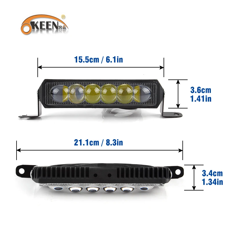 Фара для мотоцикла OKEEN 12 Вт белая тонкая Светодиодная панель водонепроницаемая В|