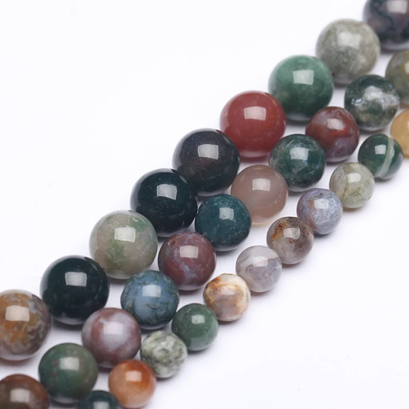 Высокое качество Новый круглый индийский агат бусины из природного камня для Diy