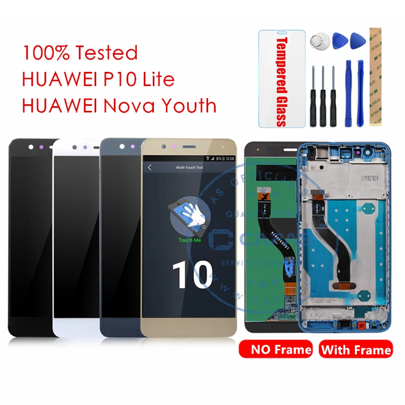 Оригинальный Для Huawei P10 Lite ЖК дисплей + рамка 10 сенсорный экран для Nova Youth сменный