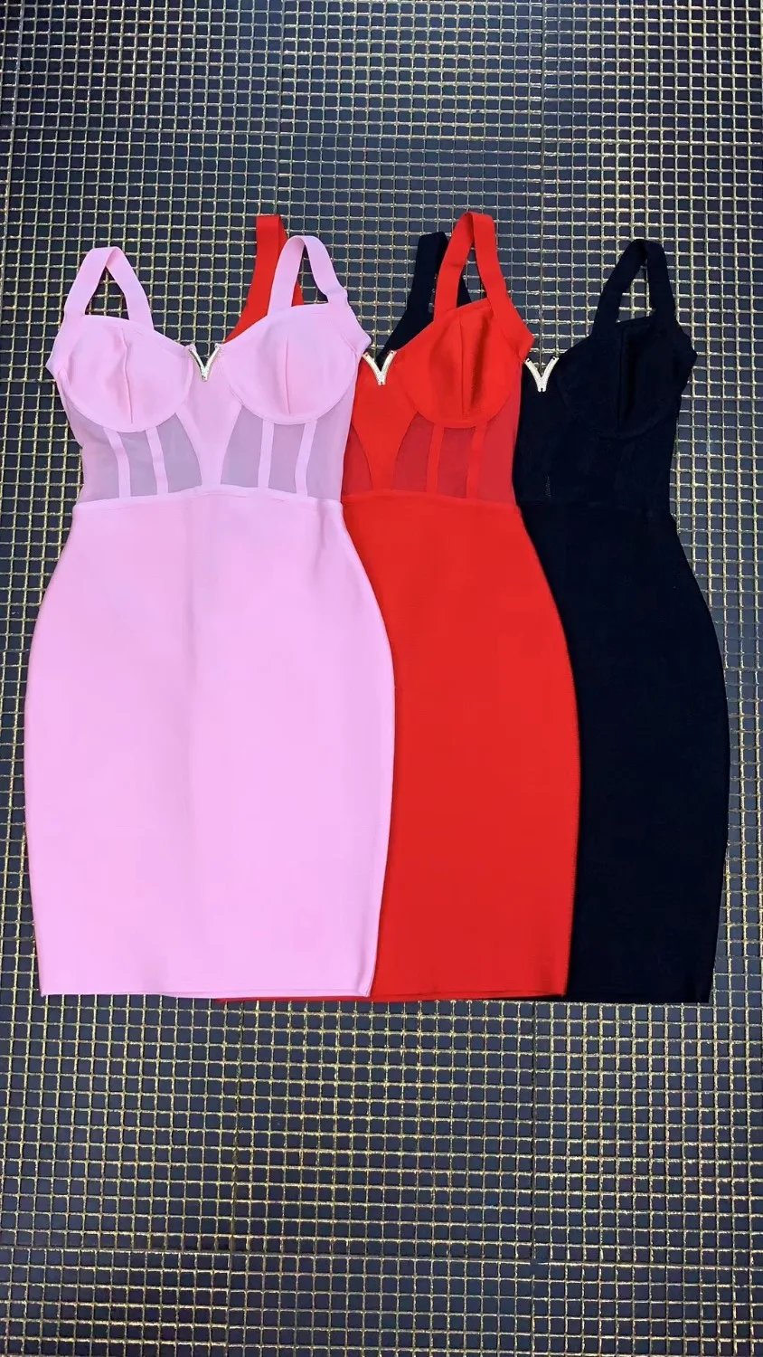 Летнее женское платье 2019 модное сексуальное кружевное Сетчатое розовое красное