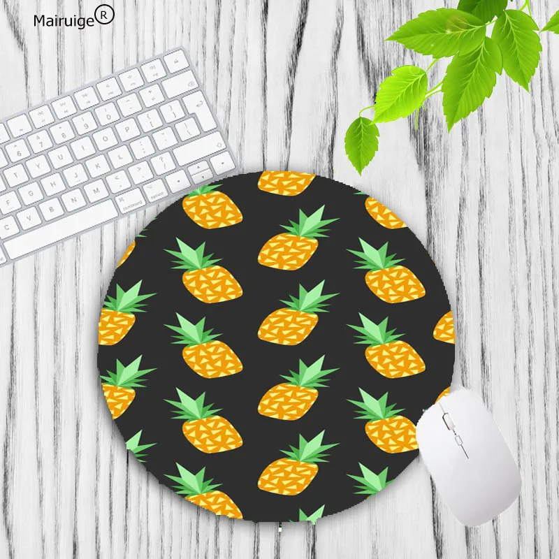 20X20CM Mairuige большая акция России ананасы художественным принтом коврик для мыши против скольжения круглый скорость коврик подарок игровой скорость мыши коврики 20X20 см - Цвет: 20X20CM
