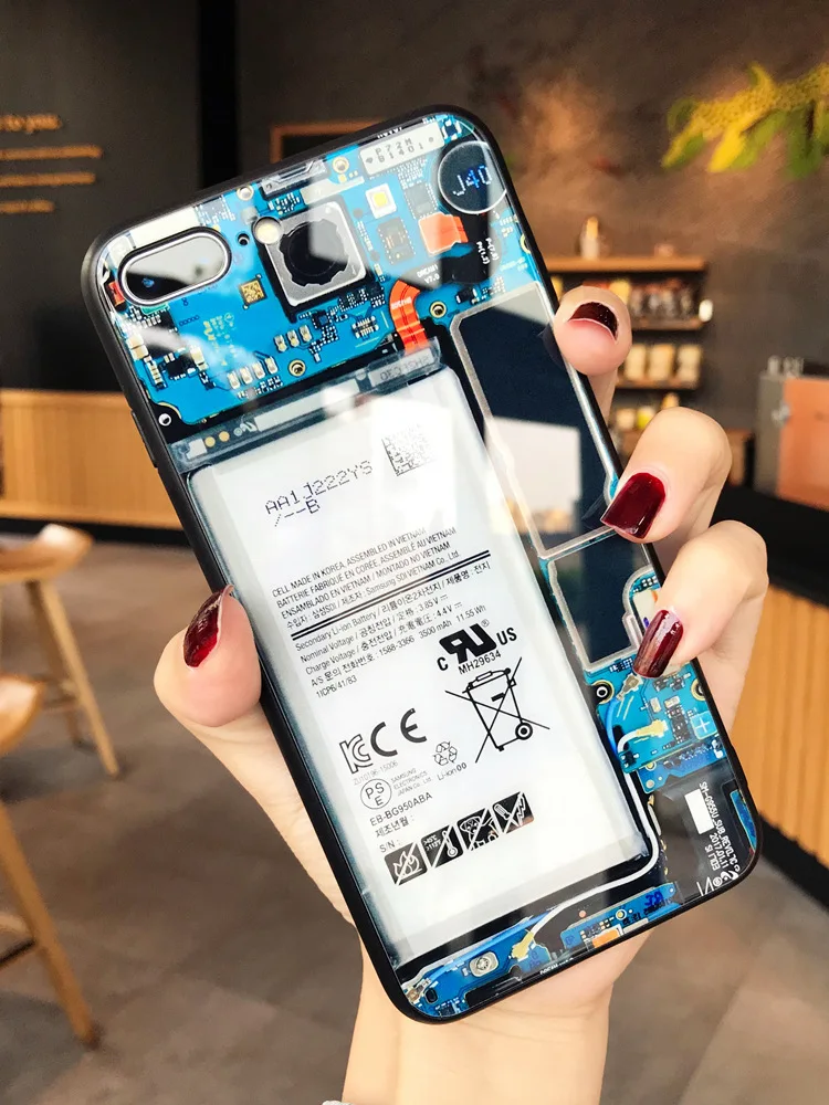Чехол из закаленного стекла для iPhone X, XR, XS, Max, 7, 8 Plus, художественный защитный чехол, чехол для APPLE i Pone, 6, 6 S, глянцевые жесткие чехлы