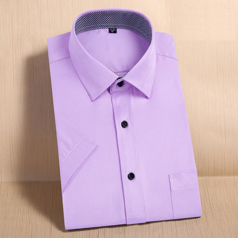 Для мужчин платье-рубашка короткий рукав Camisa социальной Masculina одноцветное