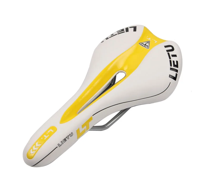 yellow white Pro Велосипедное Седло дорожный Удобный спортивный велосипед BMX сиденье мягкий коврик легкий полый дизайн велосипедное седло Подушка selim power - Цвет: yellow white