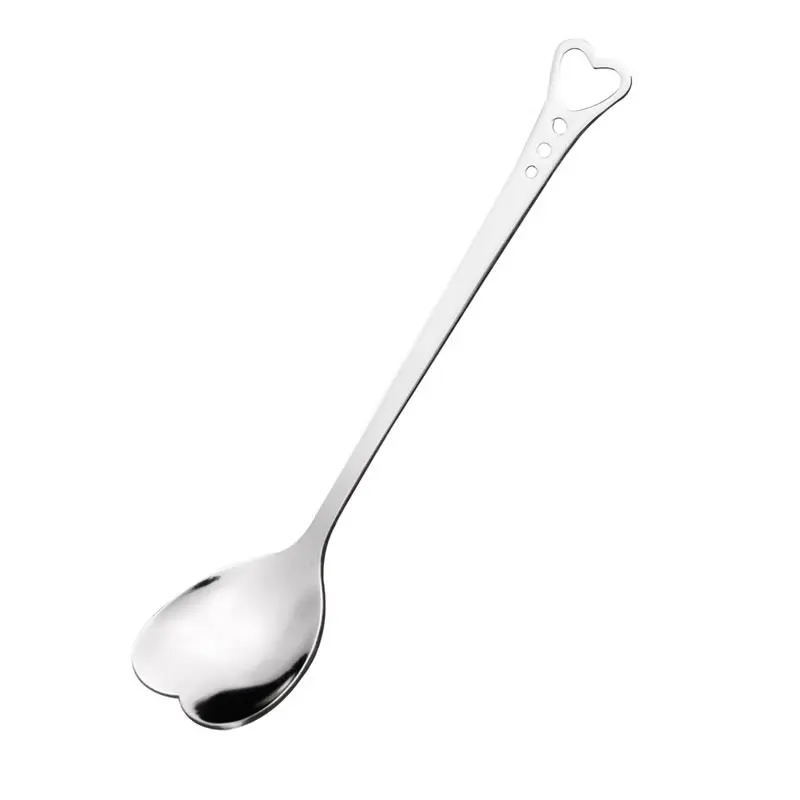 Heart-shaped Stainless Steel Spoon Portable Metal Coffee Teaspoon Creative Love Heart Shaped Wedding Party Gift Dinnerware