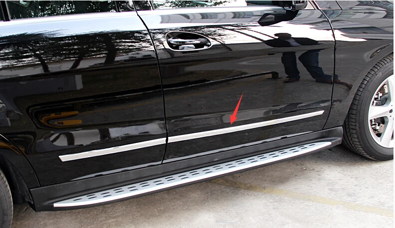 ABS хромированные боковые двери молдинг отделка украшение для Mercedes Benz ML 2012 2013 2014 2015