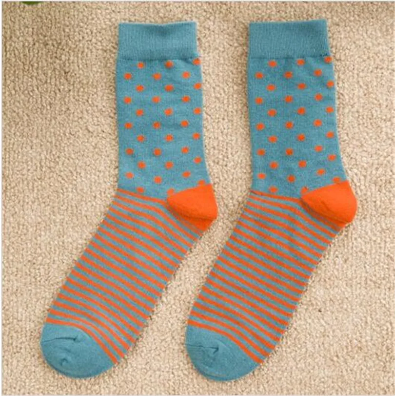 dots socks 2 Новое поступление, высококачественные мужские носки из чесаного хлопка в горошек, Цветные фирменные дизайнерские Повседневные носки, новое Деловое платье - Цвет: dots socks 2