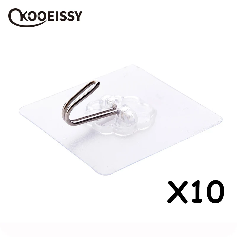 5 Pcs Strong Home Kitchen Hooks Transparent Suction Cup Sucker Wall Hanger For Bathroom Key Bag Hook |