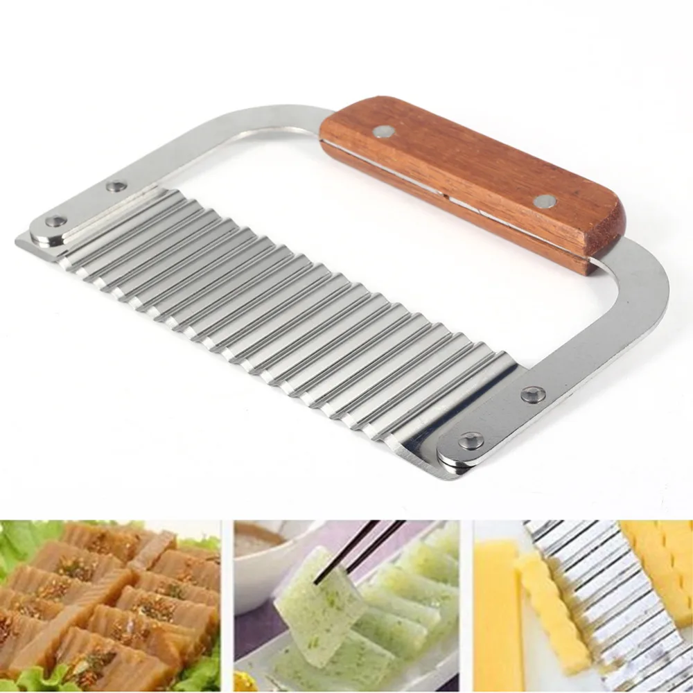 Волнообразный резак из твердой древесины волнообразный вощеного мыла для овощей