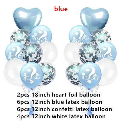 blue 18 шт. смешанный мальчик синий душа ребенка для девочек розовые шары Baby Shower воздушные шары Baby Shower баллоны Пол выявить шар Вечерние декор - Цвет: blue