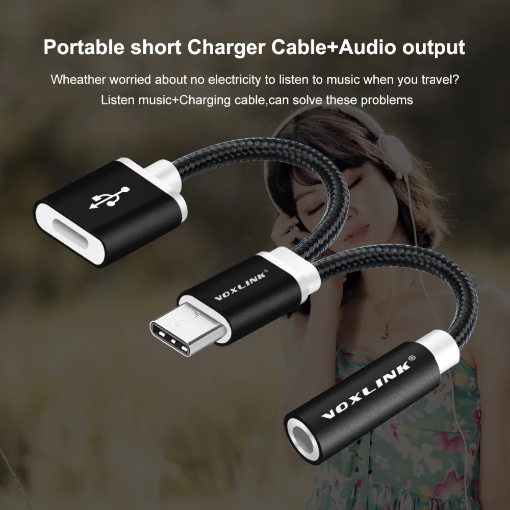 VOXLINK USB C кабель Тип usb до 3 5 мм аудио разъем для наушников зарядки адаптер Letv 2/Xiaomi