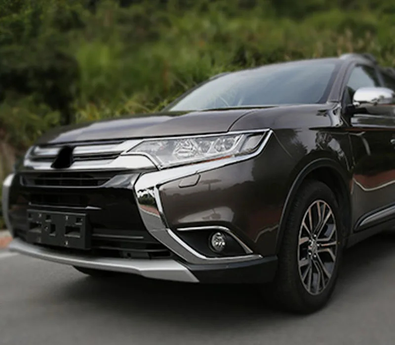 2 шт. АБС пластик для Mitsubishi Outlander 2013 2015 2016 наклейки передней Большой лампы|stickers big|abs