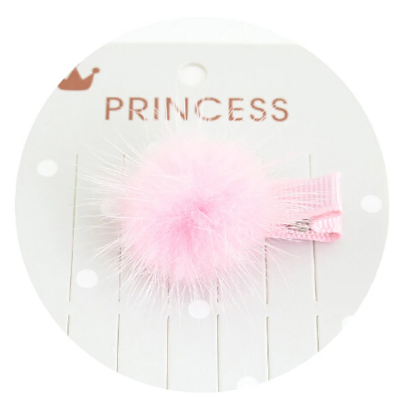 12 шт./лот. 5 см яркие цвета модные заколки для волос с помпонами и помпоном из меха