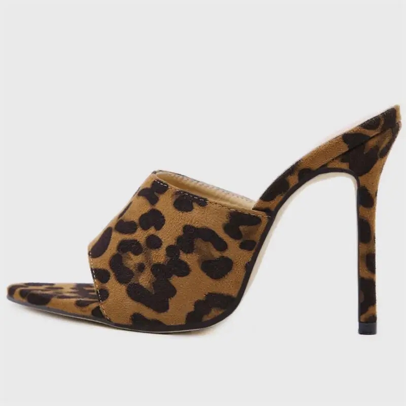 FragrantLily New Sexy Women High-heeled Shoes Open Toe Woman Sandals Novelty Leopard Print Fashion Party Nightclub | Обувь