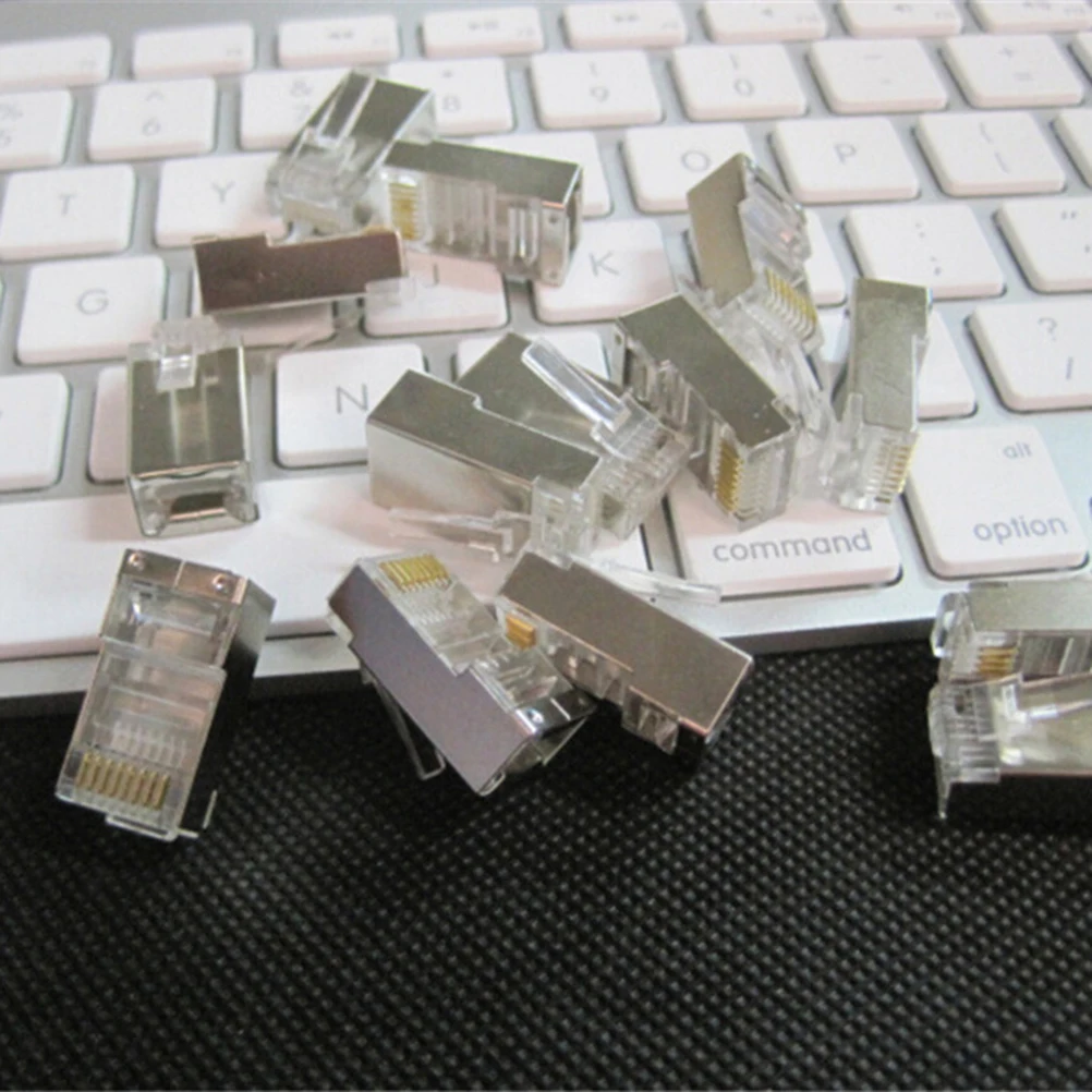 ZLinKJ 50 шт. RJ45 Cat6 8Pin 8P8C многожильный экранированный обжимной модульный разъем розетка мульти-функциональный