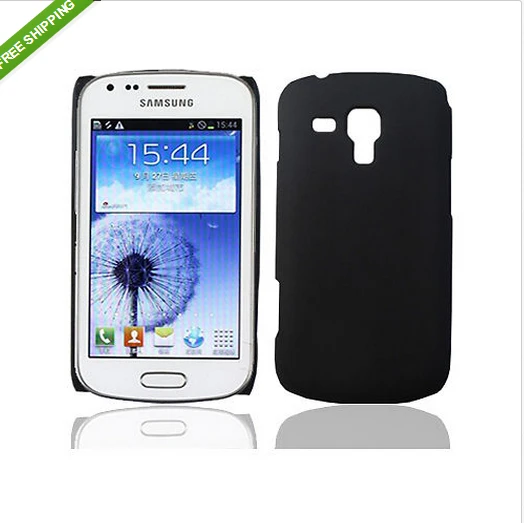 P2 Black Hard Rubber Pouch Shell Skin Case Cover For Samsung Galaxy S Duos S7562 |
