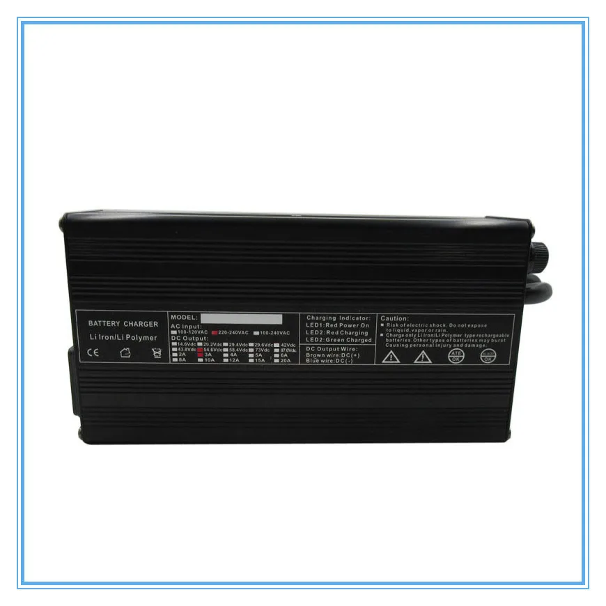 Высокое качество 180 W 48 V 3A Ouput 54,6 V 3A зарядное устройство используется для 48 V 13 S литиевый Электрический велосипед набор батарей для скутера зарядное устройство
