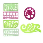 Пластиковая линейка разных форм, шаблон для рисования, Овальный геометрический шаблон, линейка с изгибом, канцелярские принадлежности