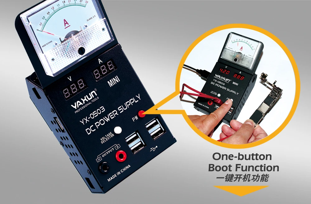 YX-0503 блок питания с одной кнопкой для iphone X/8G/7G/6G, 5V 3A мини-размер и мощность, Ремонт мобильных телефонов