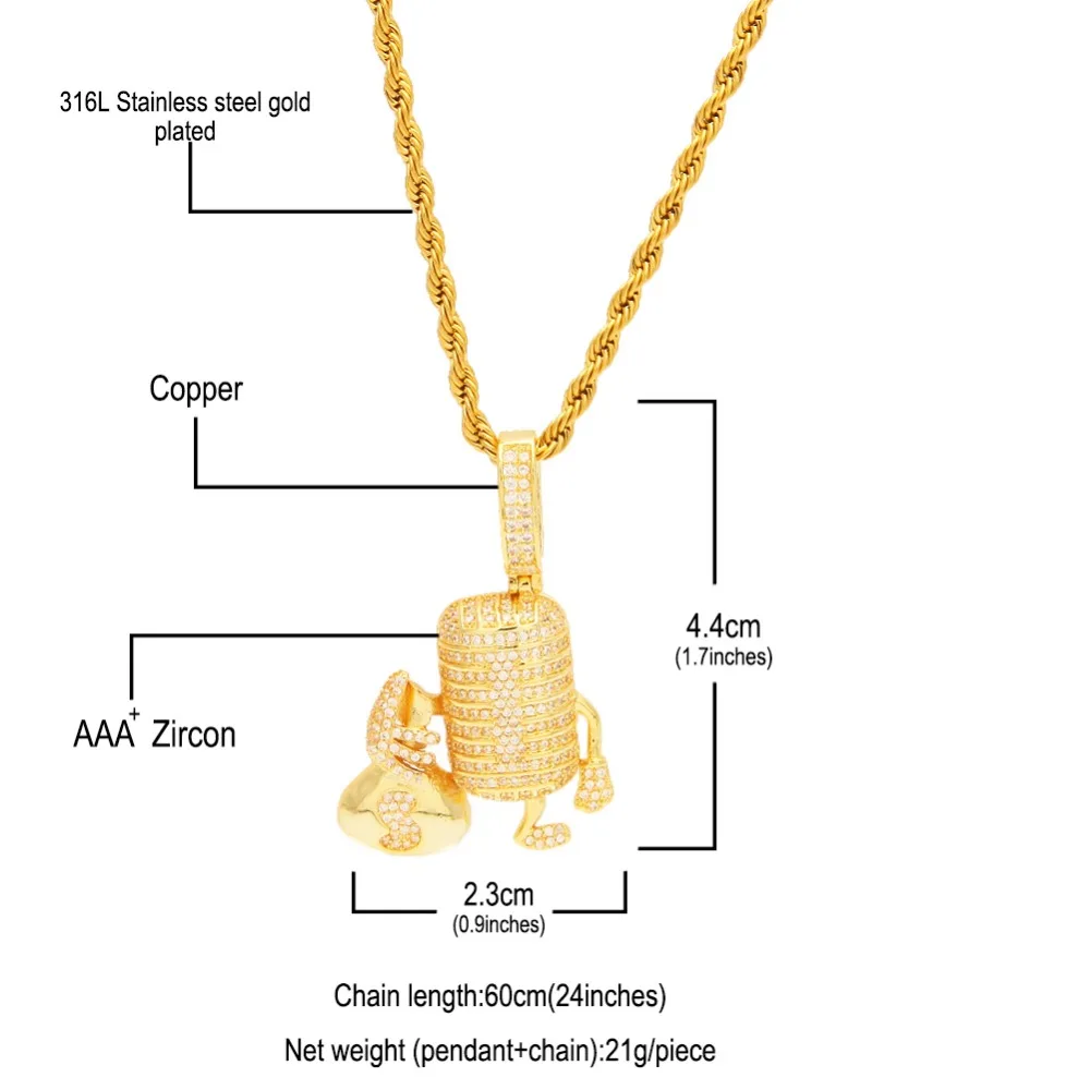 Женская подвеска с микрофоном TBTK медь золото металл цепочка 3 мм | Украшения и