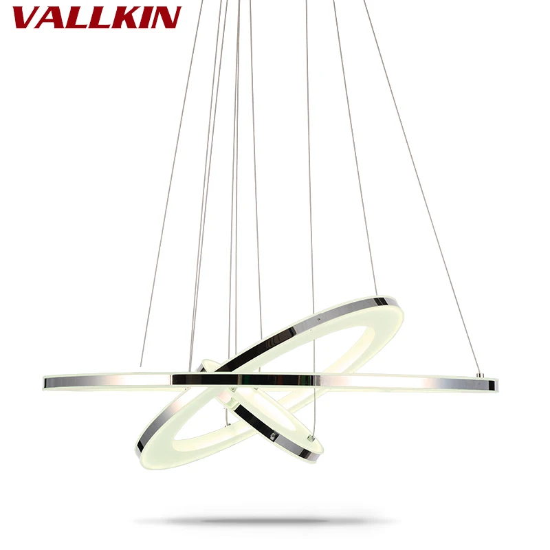 Современный светодиодный кольцевой подвесной светильник из нержавеющей стали и