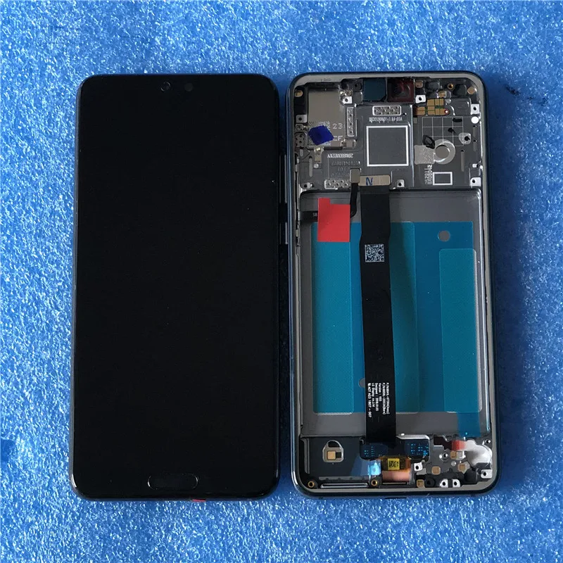 Оригинальная рамка lcd для 5," huawei P20 AL00 P20 EML L29 L22 L09 ЖК-экран+ сенсорная панель дигитайзер+ кнопка «домой» с отпечатком пальца