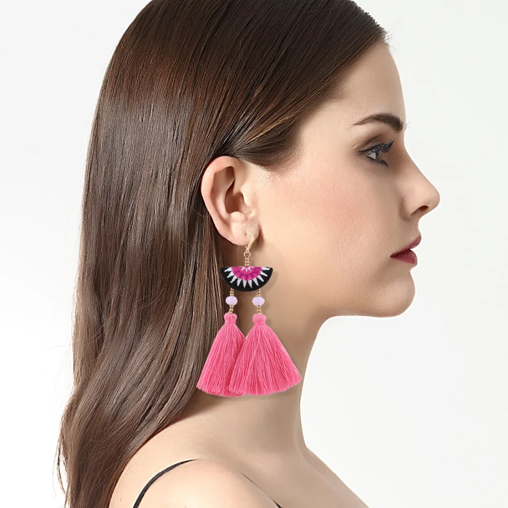 Find Me Модные Винтажные этнические длинные висячие серьги с кисточками для женщин