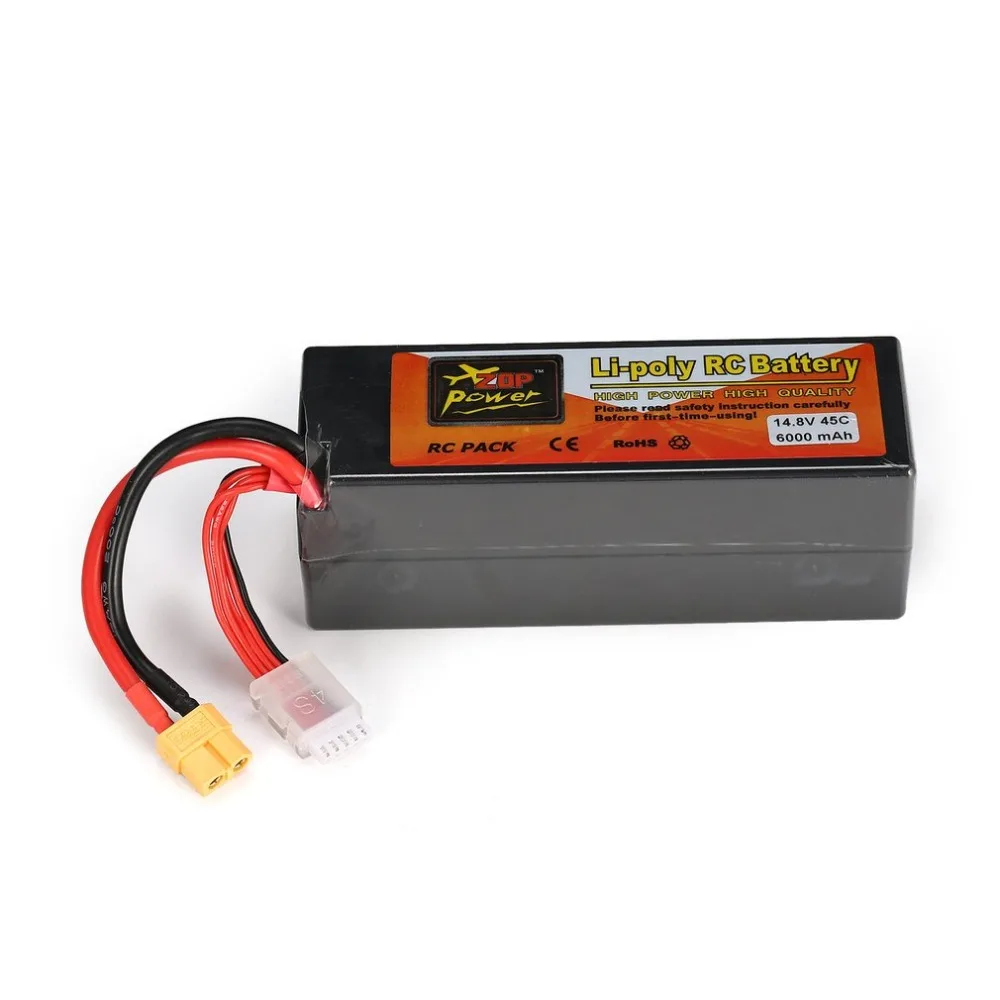 ZOP power 14,8 V 6000mAh 45C 4S 1P Lipo аккумулятор XT60 разъем Перезаряжаемый для RC гоночный Дрон Квадрокоптер вертолет модель автомобиля лодки