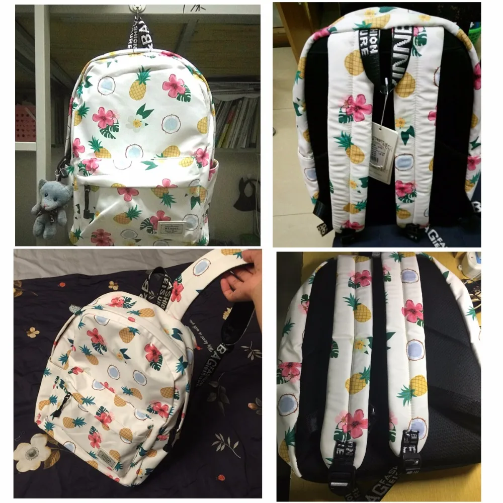 WISHOT маленькая свежая милая сумка с принтом ананаса тематический рюкзак цветами и