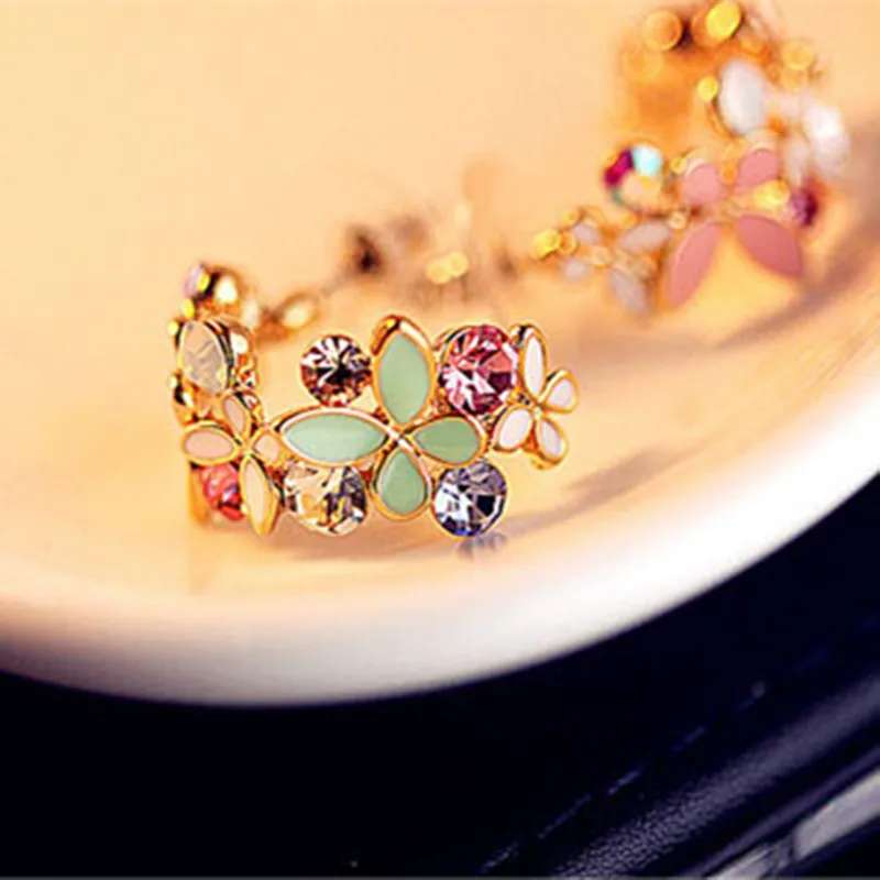 Новая женская мода изящный Цветок зернистая фотография CED307|earrings tongue|earrings