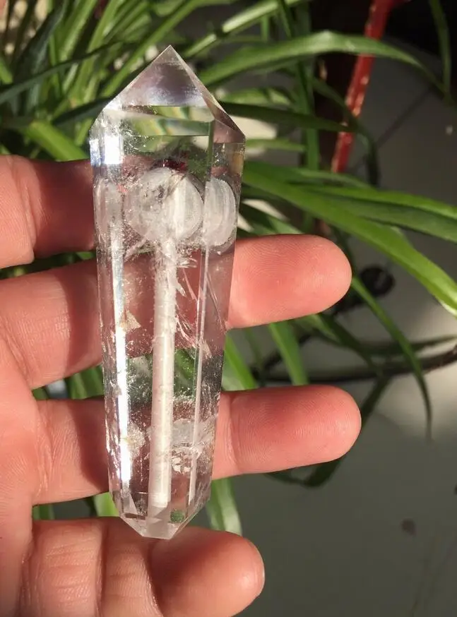 Прозрачный Рок Кварцевый Кристалл отверстие драгоценный камень палочка