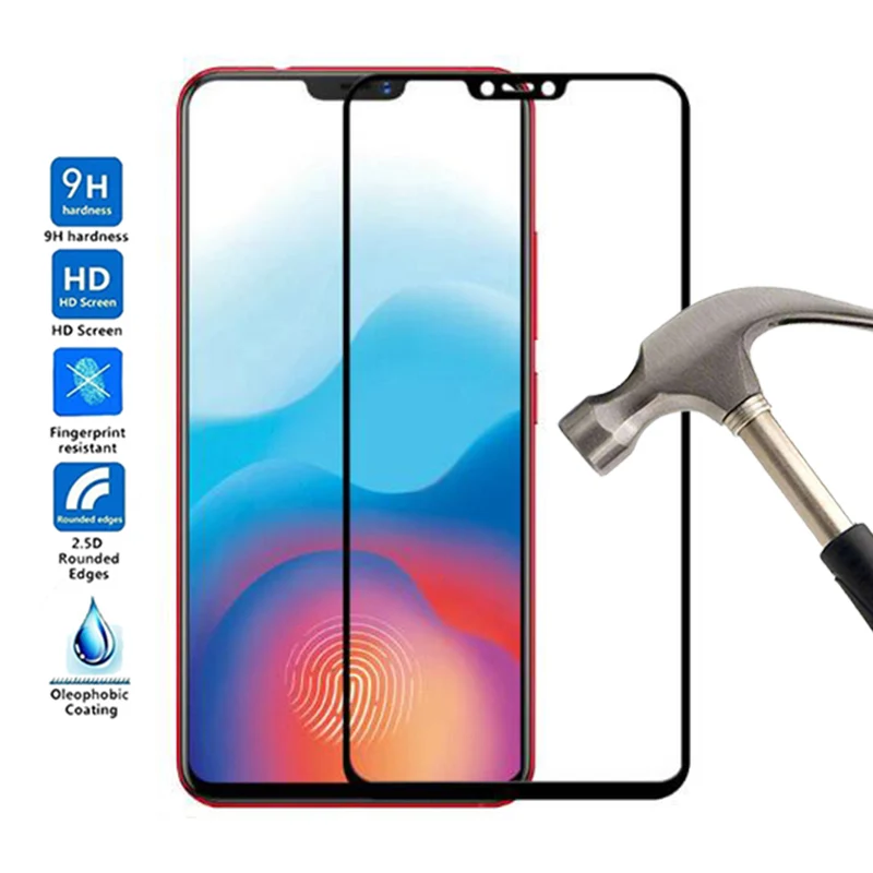 9 H Anti-Explosion полное покрытие закаленное Стекло фильм Экран протектор для vivo x21