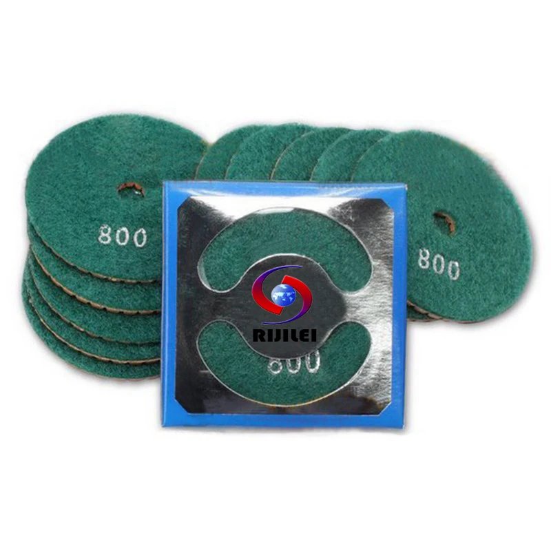 RIJILEI 7PCS/Set 4Inch Wet Diamond Polishing Pads 80 MM Flexible Granite Polishing Pad Grinding Discs For Marble Concrete Floor