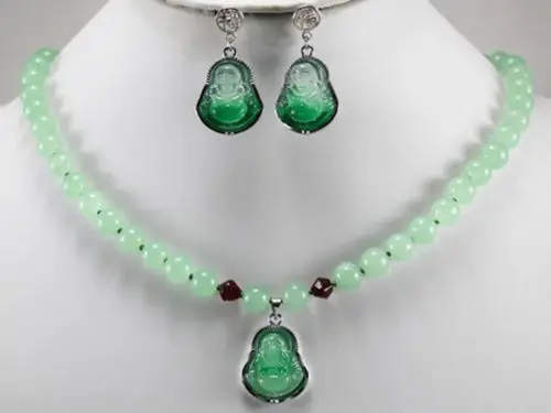 Натуральный 8 мм светильник зеленый драгоценный камень вырезанный на удачу Будды